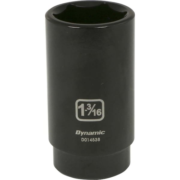 1/2" Drive Deep Socket, Black Phosphate, Tools 1/2" Drive 6 Point SAE, 1-3/16" Deep Length